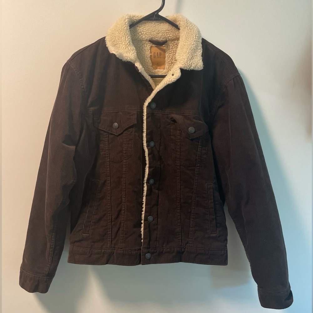 GAP Men’s Brown Corduroy Jacket with Sherpa Lining